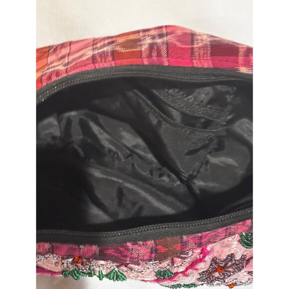 Retro Fabric Gypsy boho hobo Hippie Shoulder Purse tote Bag Pinks sequin beaded - Picture 5 of 7